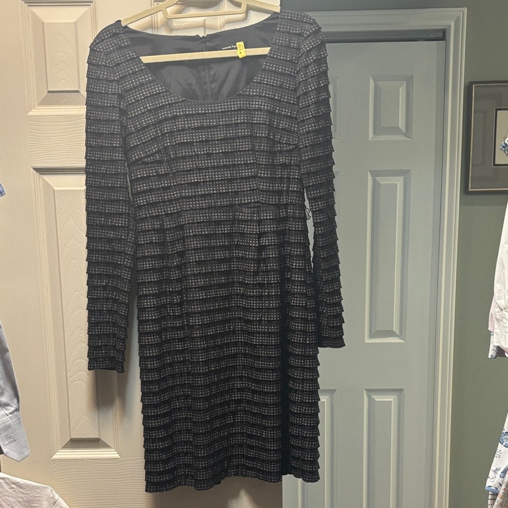 Nanette Lepore Black and White Long Sleeve Dress